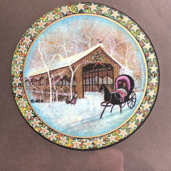 P. Buckley Moss Set of 3 Ornaments in Custom Frame - Picture 5 of 15